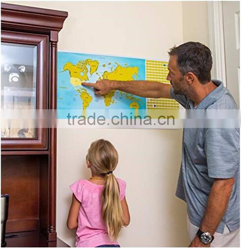 Set of World and US Travel Tracker Maps Scratch Off Places You Visit