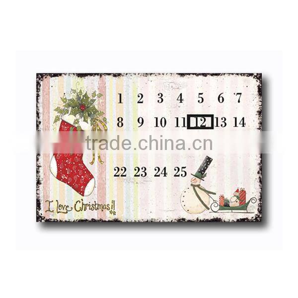Retro Metal Sign Tin Sign Calendar Floral Metal Sign Wall Plaque
