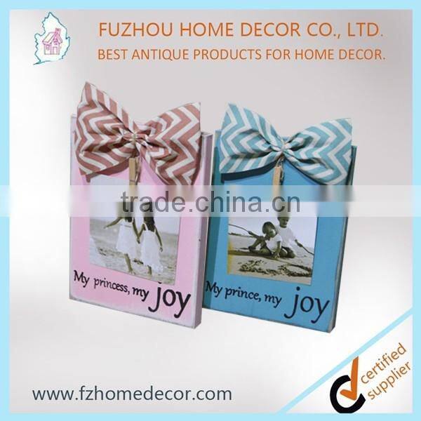 Girl photo frame with printing in pink color