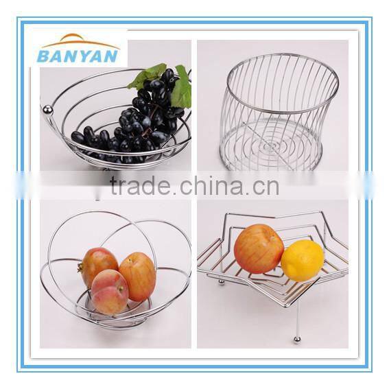 Metal Wire Fruit Basket,Kitchen Metal Fruit Rack Flower Shape