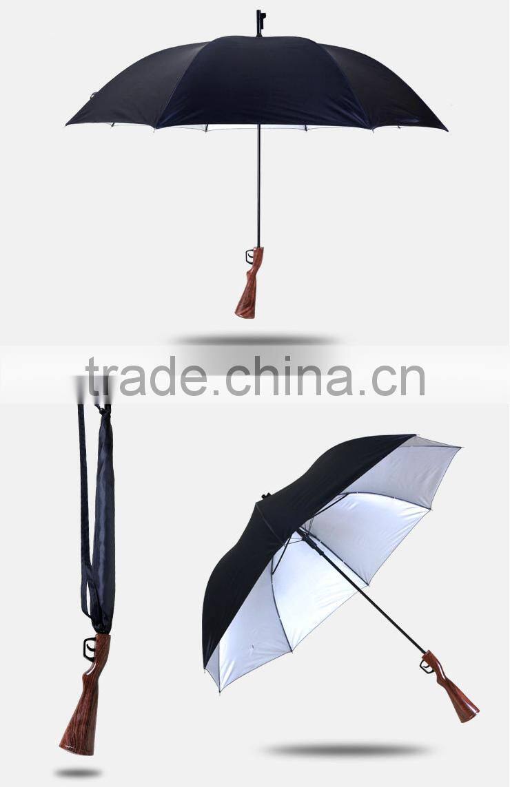 Personality Hunter Hunting Gift Creative Handle Rifle Gun Style Auto Umbrella