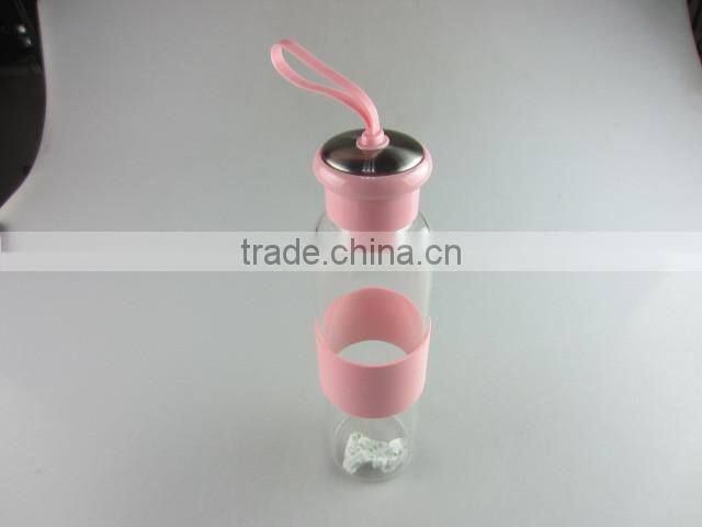 glass bottle with silicone heat proof