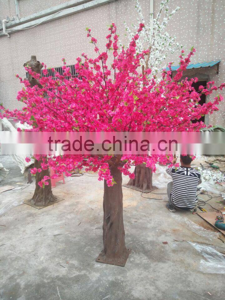 Peach Blossom Artificial Silk Flower Tree