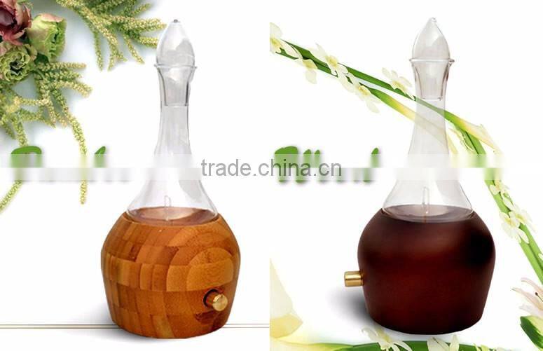Elegant Bamboo Glass LED Aroma Diffuser Nebulization Essential Oil Diffuser