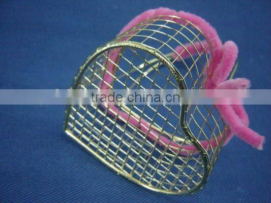Small wire Art&Collectible decorative with wool rope basket with fixed handle