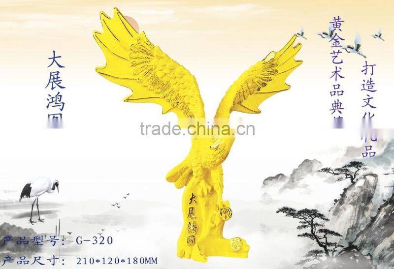 24k gold plated eagle figurine for business gifts