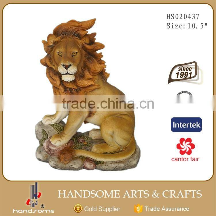 10.5 Inch Resin Craft Animal Decoration Lion Statues for Sale