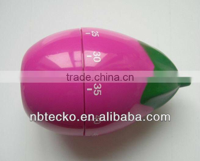 Plastic eggplant mechanical countdown kitchen timer/sound timer
