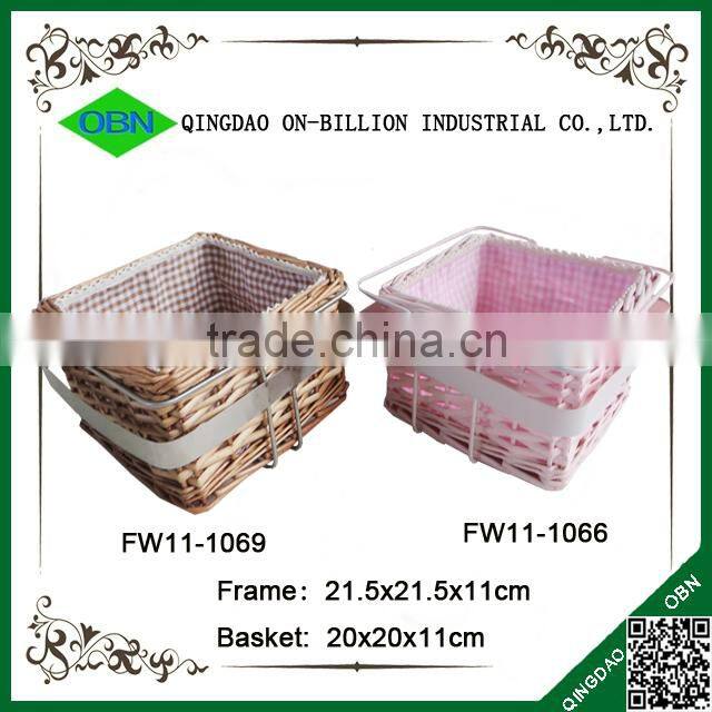 High quality square wicker basket decorative wire bread basket