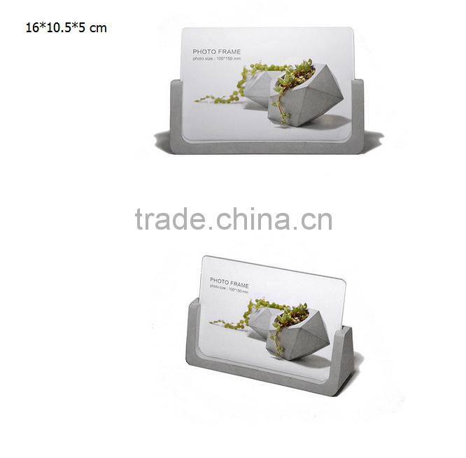 Table deco concrete photo frame cement card holder