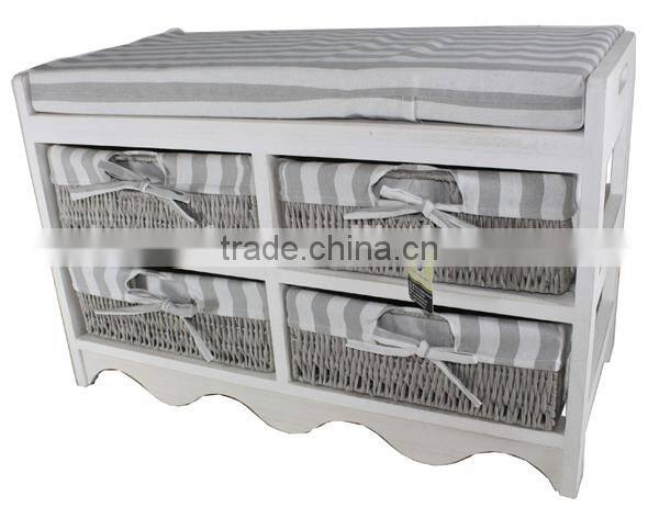 Entryway Storage Cabinet Bench Seat Hallway Furniture White Organizer New