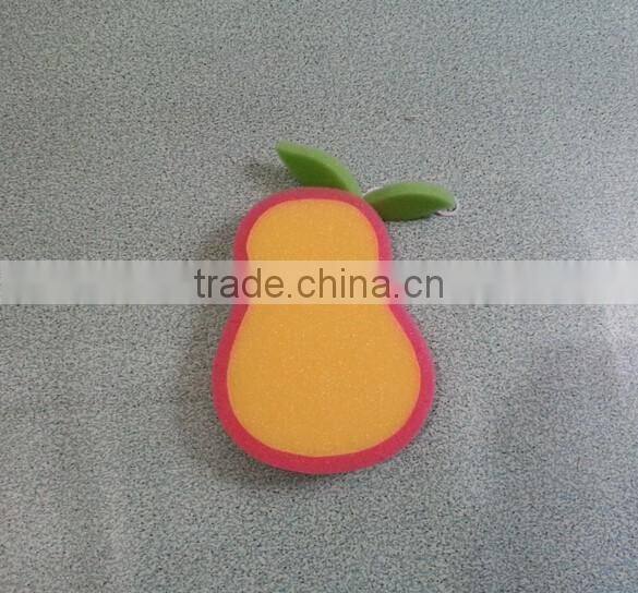 Fruit pear shape sponge customized shape cleaning sponge kitchen sponge can be printed logo