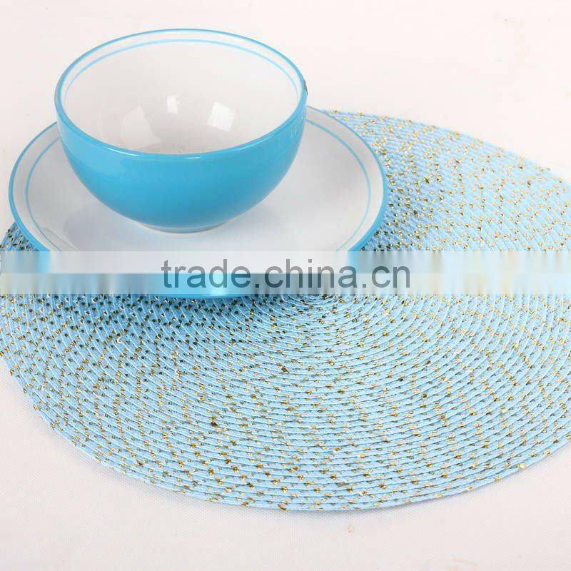 water-proof round light blue placemat for christmas