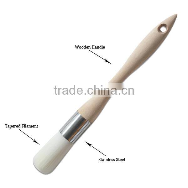 2017 Hot Sale Wooden Handle 100% White Filament Cheap Round Brushes