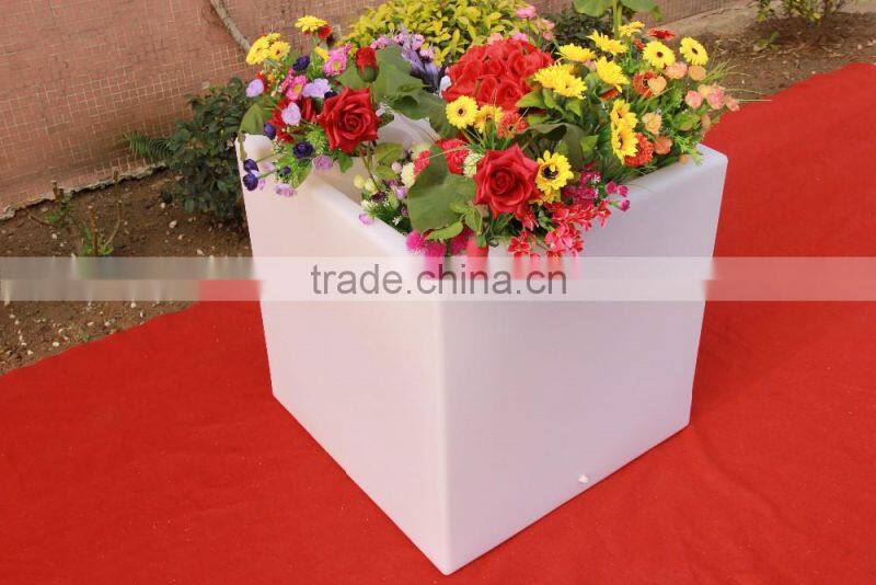 Night club sparking and romantic LED cube ice bucket, LED wine bucket, LED flower pot