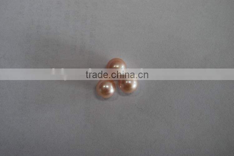 No hole 4-5mm pink round freshwater pearls