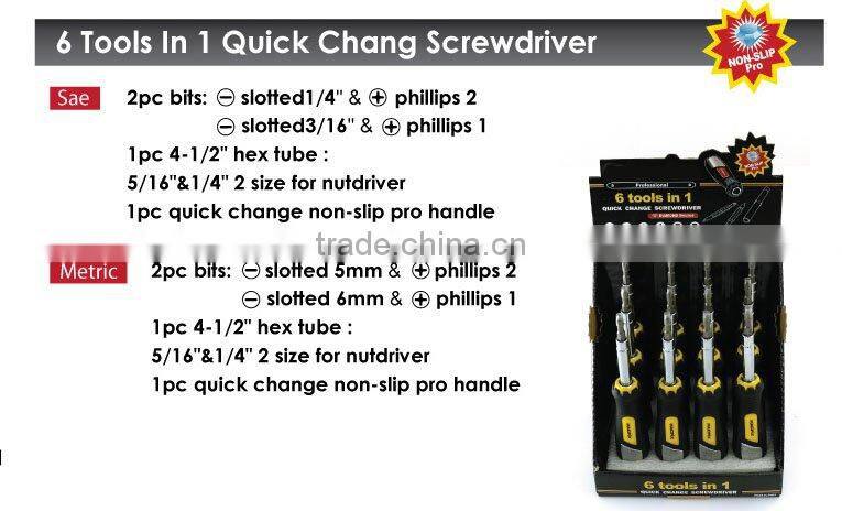 6 Tools In 1 Quick Change Screwdriver
