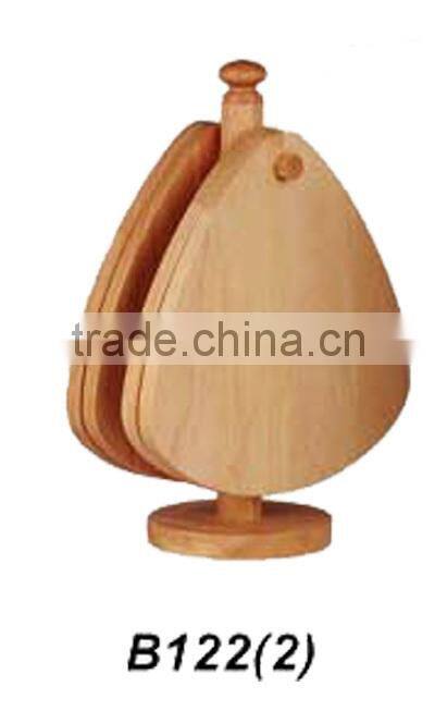 Rubber Wood 1 stand with 4 cutting boards