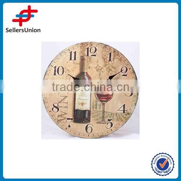 wooden clock wine design