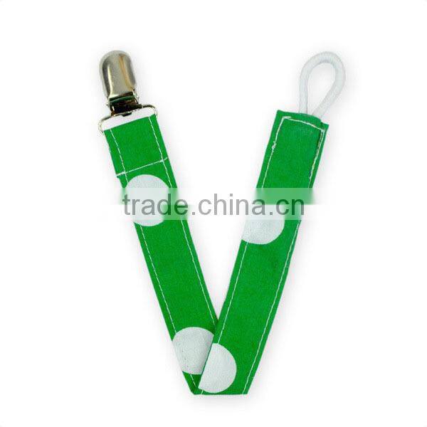 Hot Selling Pacifips Designer Baby Pacifier Clip With Ribbon Cotton Metal Baby Pacifier Clip