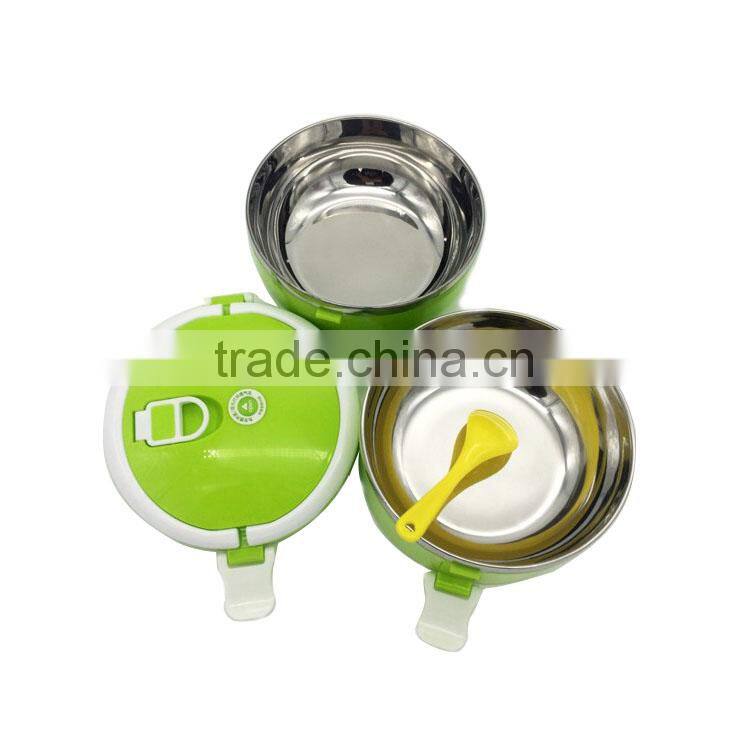Round shape stainless steel takeaway food container with handle
