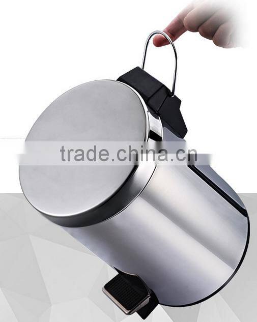 Home Used Indoor Metal Waste Bin With Swing Cover
