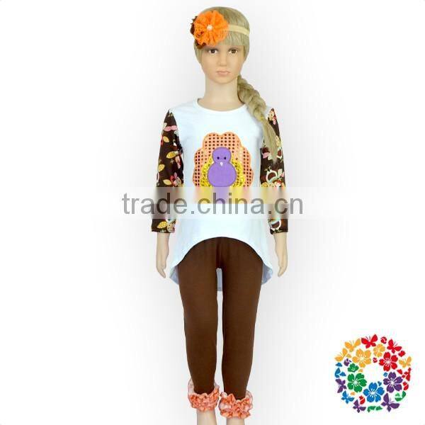 Baby Fall Cotton Shirt Long Sleeve Girls Clothes Ruffle Raglan Girls Blank Ruffle Sleeve T Shirt Wholesale Icing Ruffle Shirt