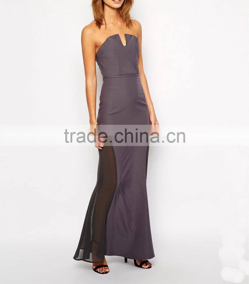 new elegant fashion lady prom party dress quality factory wholesale deep v evening dress