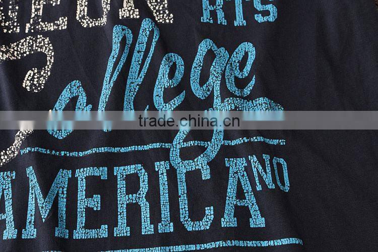 100% cotton crack printing men t-shirt