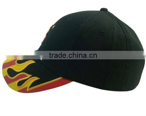 2013 new design flames navy blue embroidery baseball cap