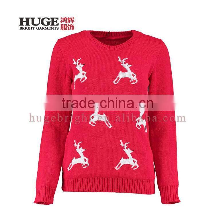 Professional OEM Service Reindeer Christmas Girls Winter Sweater