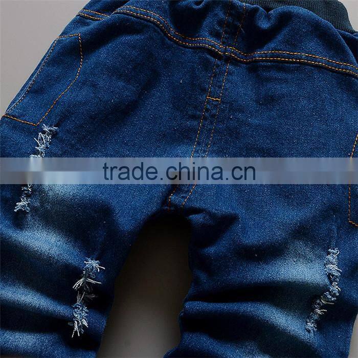 AS-409B 2017 children's clothing long sleeve t shirt+denim pants organic cotton baby clothing in india