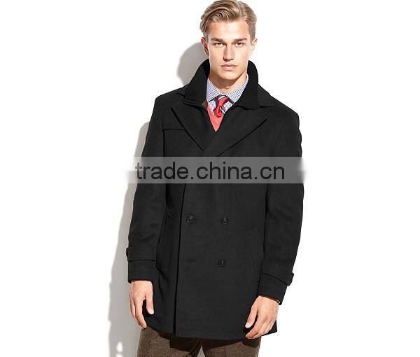 Custom Design Elegant Double Breasted Wool Trench Coat