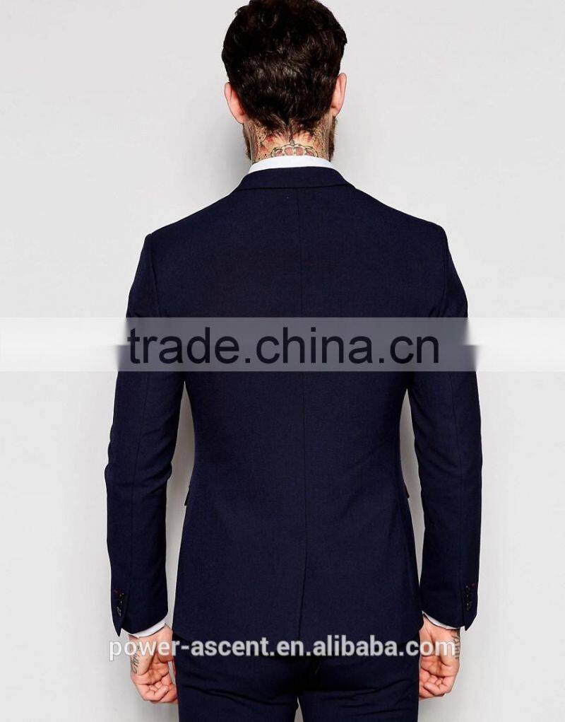 2016 men's new designer super skinny four bottons navy suit jacket