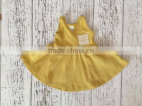 Baby Girl Summer Handmade Dresses Cotton Baby Clothes Wholesale Girls Soild Color Dress