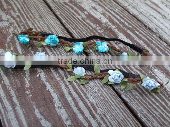 wholesale silk artificial flower flower crown hair accessory