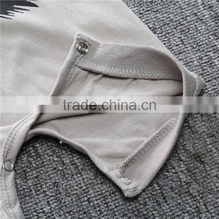 2017 Grey Black Baby Boys Night Wear Romper Newborn Baby Boy Clothes