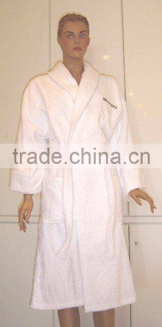 Plain color waffle bathrobe