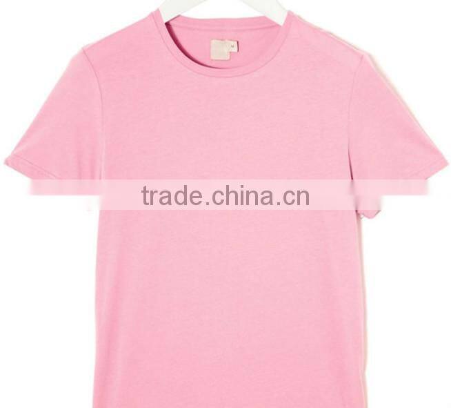 100%cotton blank pink t shirt wholesale
