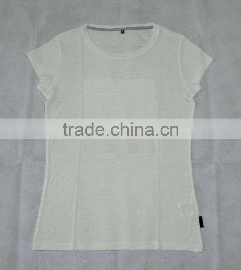 100% Luxury Ladies' Merino Wool Thermal Printed, Customized Energetic Sports Short Sleeve Top XX Large