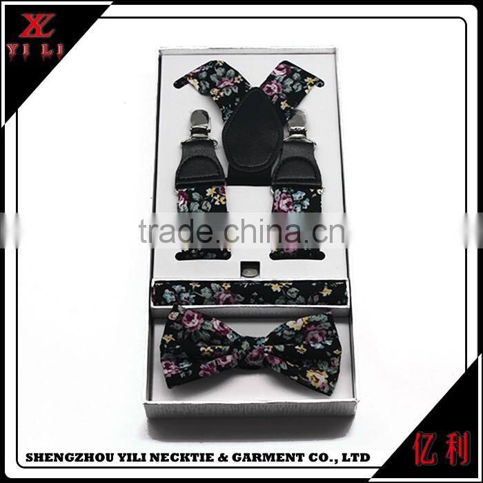 Portable new design cheap men gifts suspender bowtie