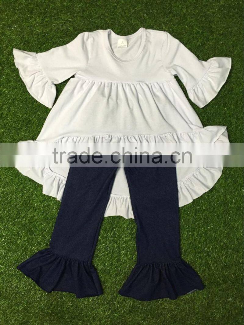 2016 Summer Girls Clothes green stripe Kids Top Suits T shirt + Capri Pants 2 PCS Boutique Short Baby Girls Clothing Sets