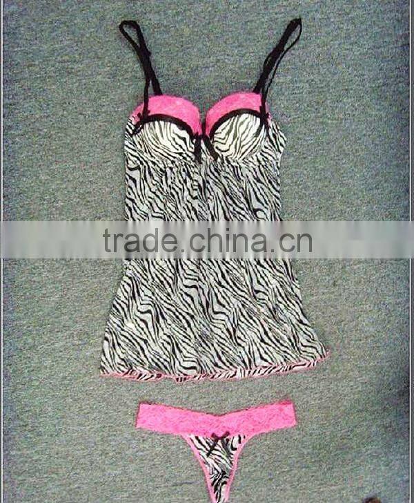 Ladies high quality lingerie beautiful new design thong ribbon sexy babydoll