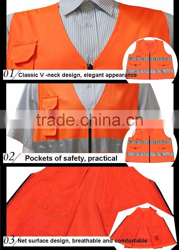100% polyester mesh fabric motorcycle reflective led safety vest