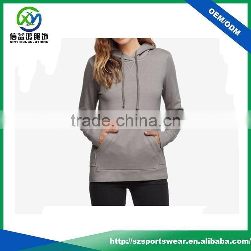 OEM design high quality womens grey color hoody sweater gym hoodie with your own logo