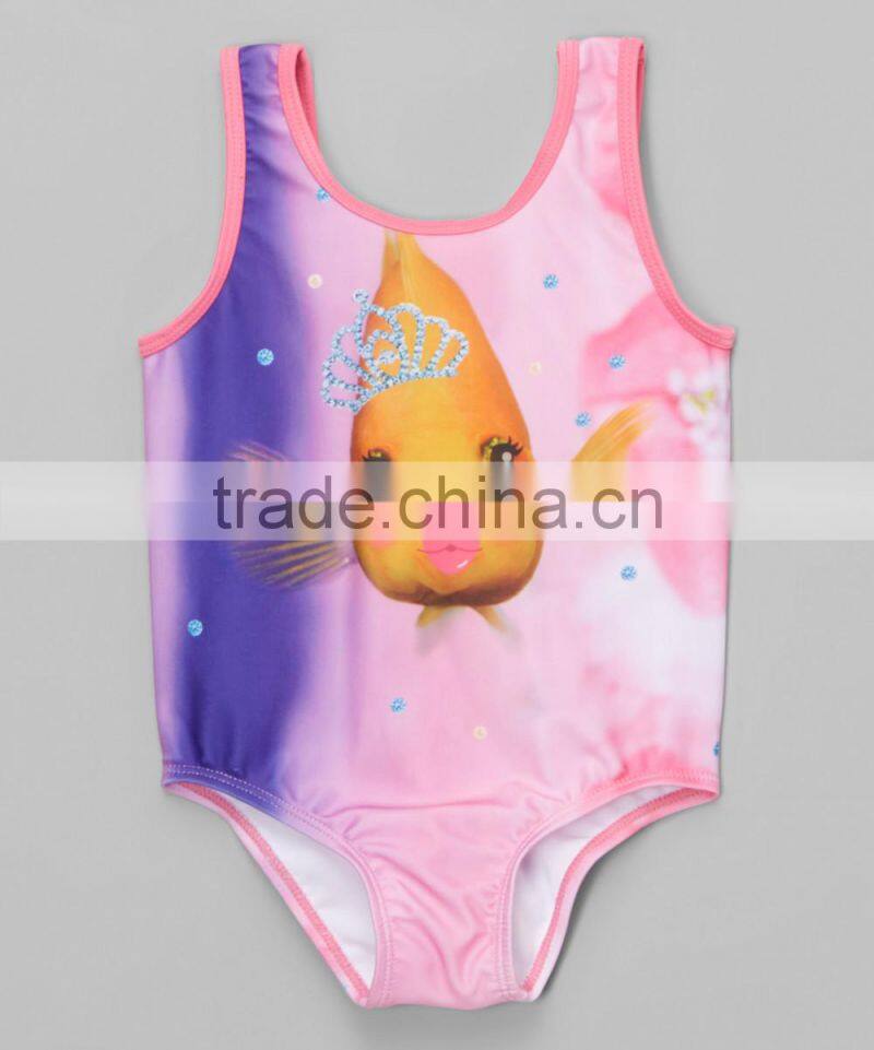 New Summer Girl Beachwear With Princess Goldfish One-Piece Girl Swimsuit Child Wear G-NP-S905-324