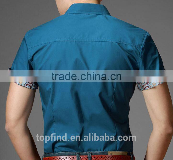 fashion plain short sleeve brand summer new style shirts for men