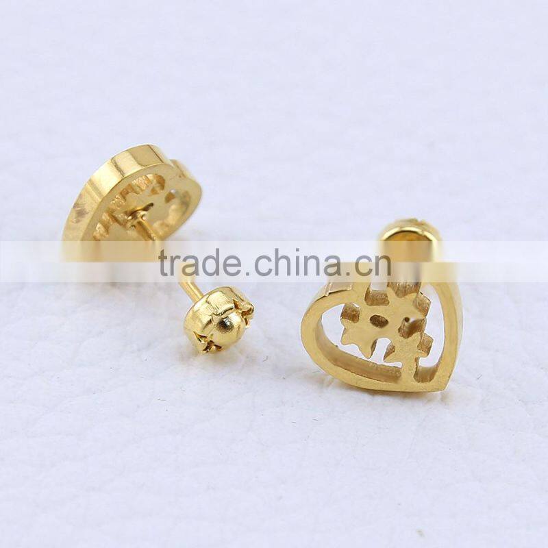 stainless steel gold Geometry Earring Stud Different Shape Flower Star Heart Butterfly and Clover