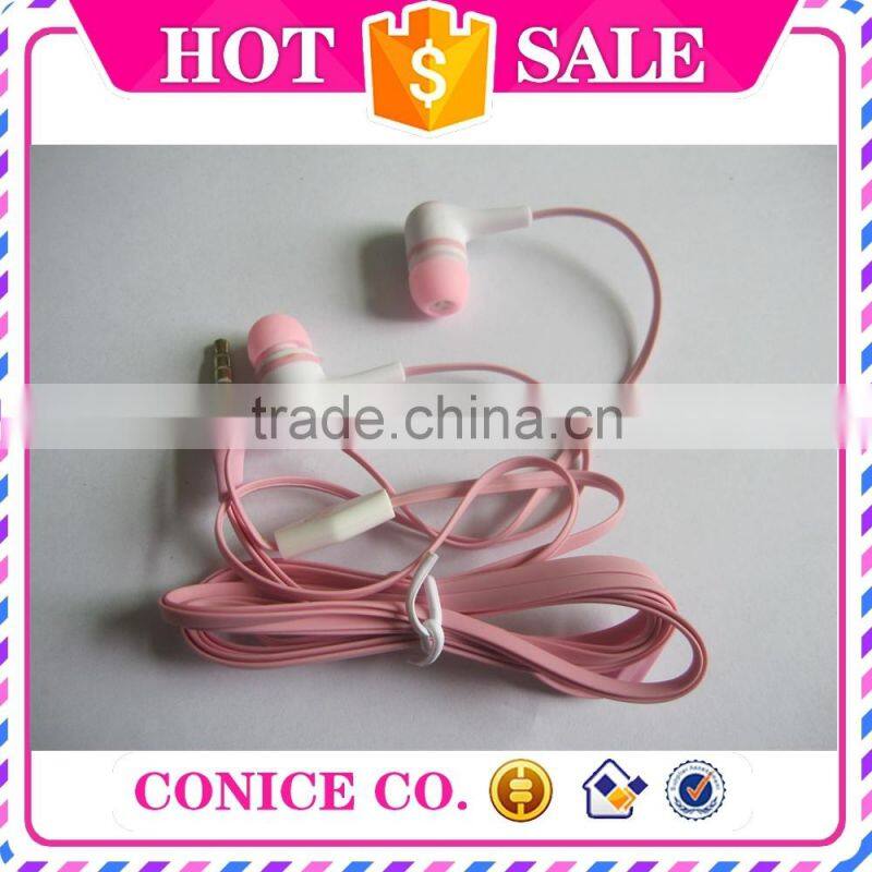 best selling flat cable earbuds magic sound stereo in-ear earphone with mic