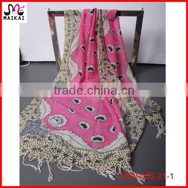 Fashionable new design circle printed wool scarf for women